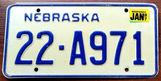 Nebraska 1987 - tablica z USA