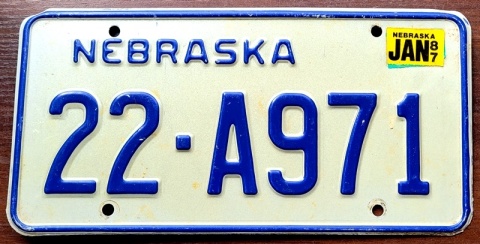 Nebraska 1987 - tablica z USA