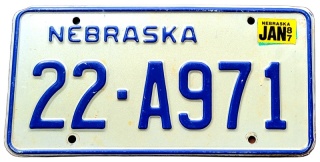 Nebraska 1987 - tablica z USA