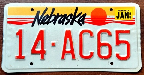 Nebraska 1990 - tablica z USA