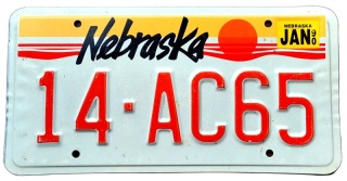 Nebraska 1990 - tablica z USA