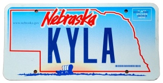 Nebraska - personalna - tablica z USA
