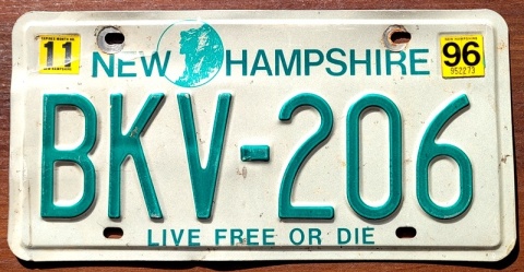 New Hampshire 1996 - tablica z USA