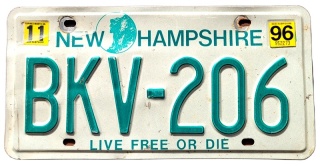 New Hampshire 1996 - tablica z USA