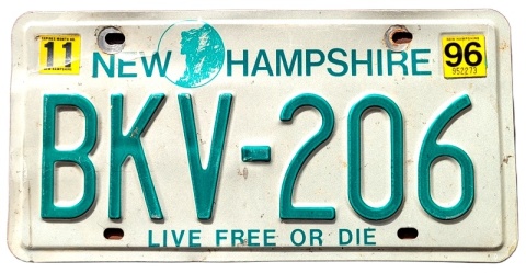 New Hampshire 1996 - tablica z USA