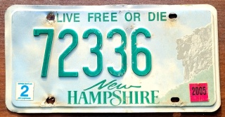 New Hampshire 2005 - tablica z USA
