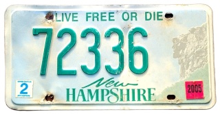 New Hampshire 2005 - tablica z USA