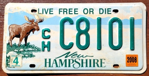 New Hampshire 2008 - tablica z USA