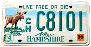 New Hampshire 2008 - tablica z USA