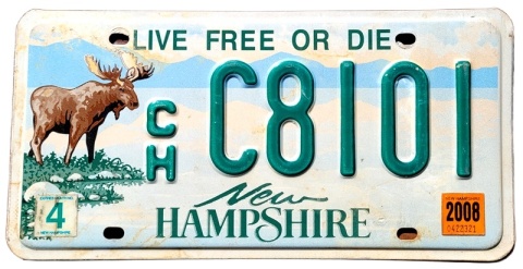 New Hampshire 2008 - tablica z USA