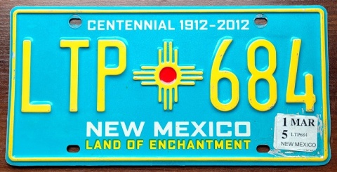 New Mexico 2015 - tablica z USA