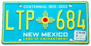 New Mexico 2015 - tablica z USA