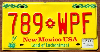 New Mexico 2022 - tablica z USA
