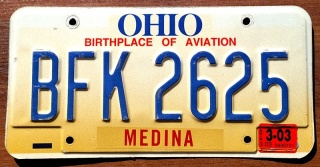 Ohio 2003 - tablica z USA