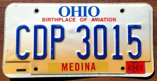 Ohio 2003 - tablica z USA