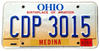 Ohio 2003 - tablica z USA