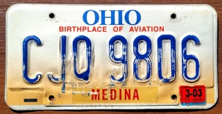 Ohio 2003 - tablica z USA