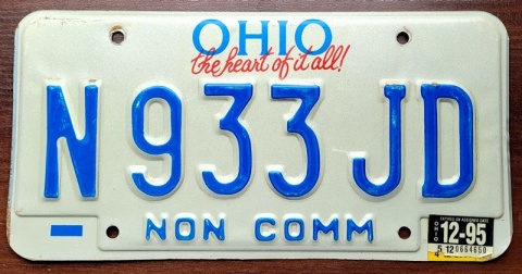 Ohio 1995 - tablica z USA