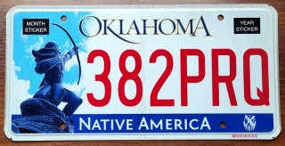 Oklahoma - tablica z USA