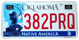 Oklahoma - tablica z USA