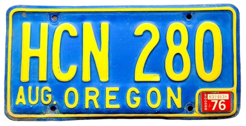 Oregon 1976 - tablica z USA