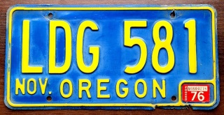 Oregon 1976 - tablica z USA