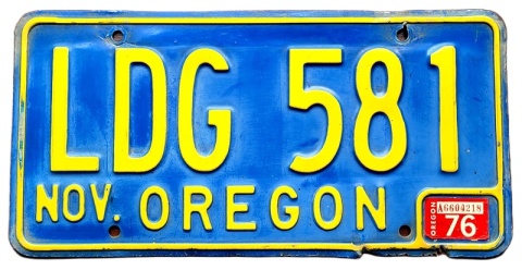Oregon 1976 - tablica z USA