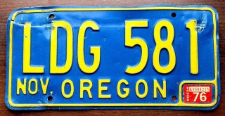Oregon 1976 - tablica z USA