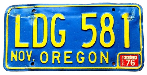 Oregon 1976 - tablica z USA