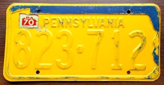 Pennsylvania 1970 - tablica z USA