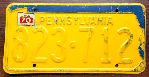 Pennsylvania 1970 - tablica z USA