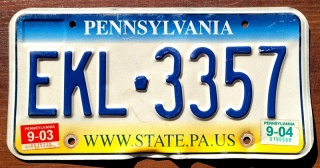 Pennsylvania 2004 - tablica z USA