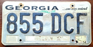 ROAD KILL - Georgia 2014 - tablica z USA