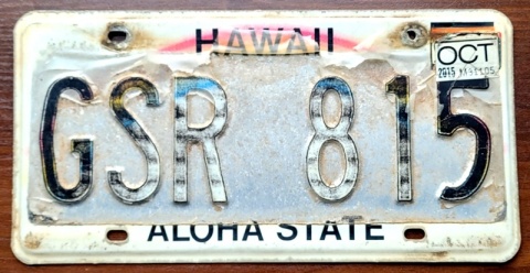 ROAD KILL - Hawaii 2015 - tablica z USA