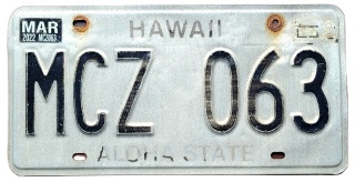 ROAD KILL - Hawaii 2022 - tablica z USA