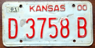ROAD KILL - Kansas 2001 - tablica z USA