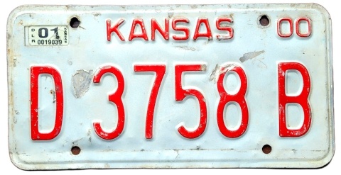 ROAD KILL - Kansas 2001 - tablica z USA
