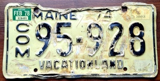ROAD KILL - Maine 1976 - tablica z USA