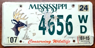 ROAD KILL - Mississippi 2015 - tablica z USA