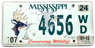 ROAD KILL - Mississippi 2015 - tablica z USA