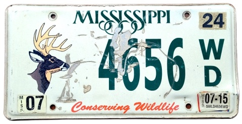ROAD KILL - Mississippi 2015 - tablica z USA