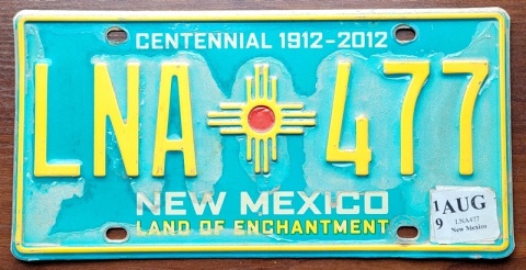 ROAD KILL - New Mexico 2019 - tablica z USA