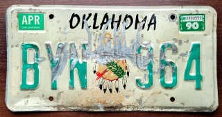ROAD KILL - Oklhoma 1990 - tablica z USA