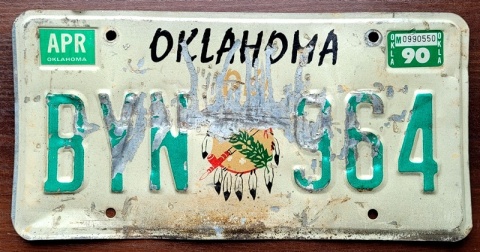 ROAD KILL - Oklhoma 1990 - tablica z USA