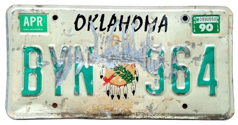 ROAD KILL - Oklhoma 1990 - tablica z USA