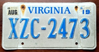 ROAD KILL - Virginia 2019 - tablica z USA