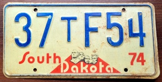 South Dakota 1974 - tablica z USA