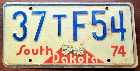 South Dakota 1974 - tablica z USA