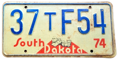 South Dakota 1974 - tablica z USA