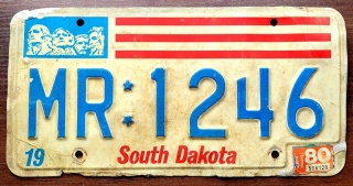 South Dakota 1980 - tablica z USA